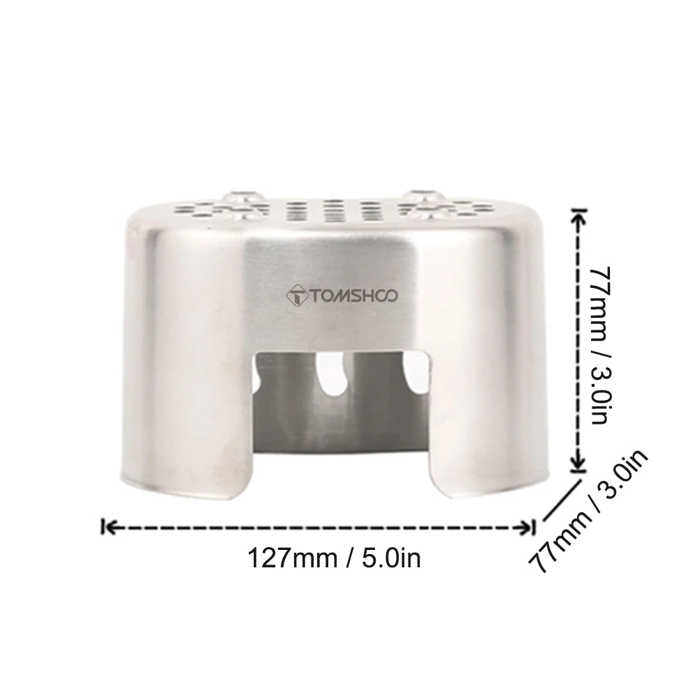 TOMSHOO Canteen Cup Stand Stainless Steel Wood Burning Stove for Outdoor Camping Hiking Picnic BBQ Canteen Cup Holder