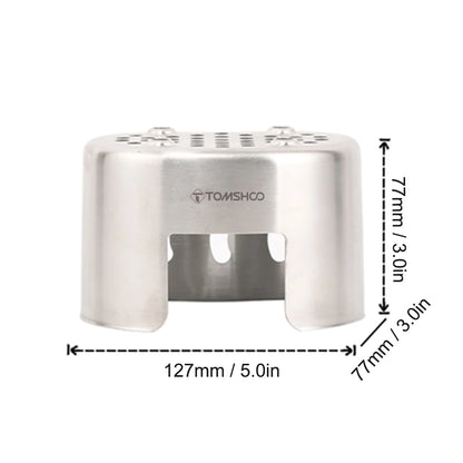 TOMSHOO Canteen Cup Stand Stainless Steel Wood Burning Stove for Outdoor Camping Hiking Picnic BBQ Canteen Cup Holder