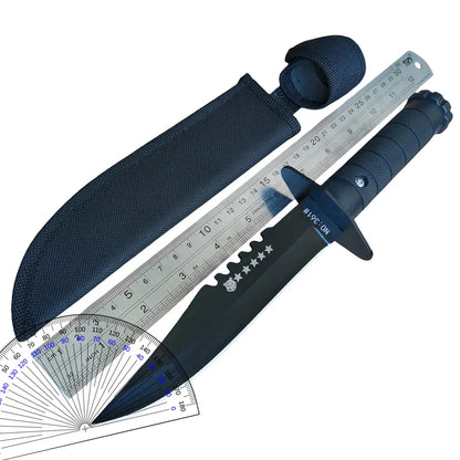 Fixed Blade Knives 420HC Stainless Steel Outdoor Survival Camping Knife with ABS Handle Nylon Sheath