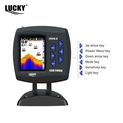 LUCKY FF918 Bait Boat Fish Finder 3.5" LCD perating range 300m Depth Range 100M Wireless