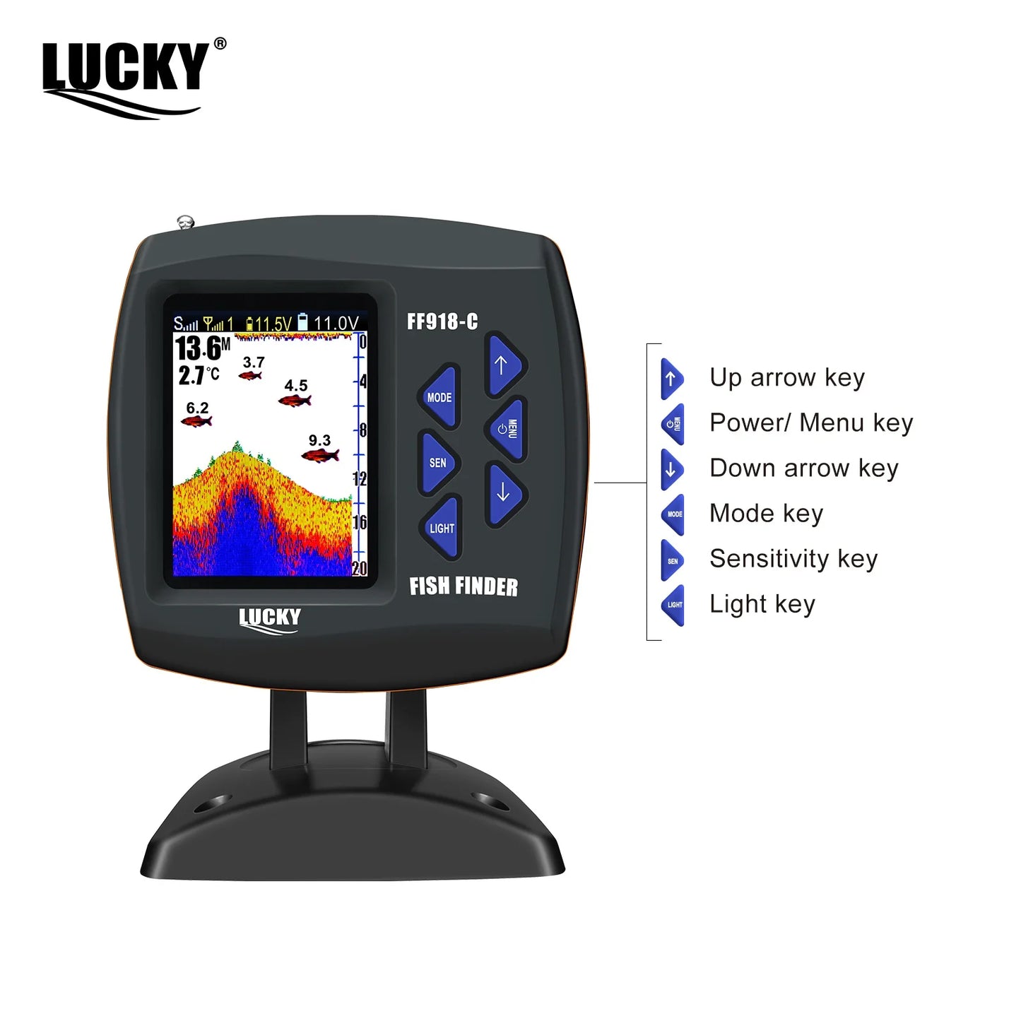 LUCKY FF918 Bait Boat Fish Finder 3.5" LCD perating range 300m Depth Range 100M Wireless