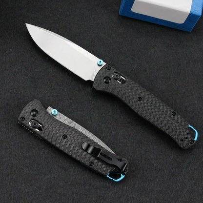 Bugout 535 Outdoor Folding Pocket Knife Damascus Steel Carbon Fiber Handle Hunting Tactical Knife Camping Fishing EDC Tool