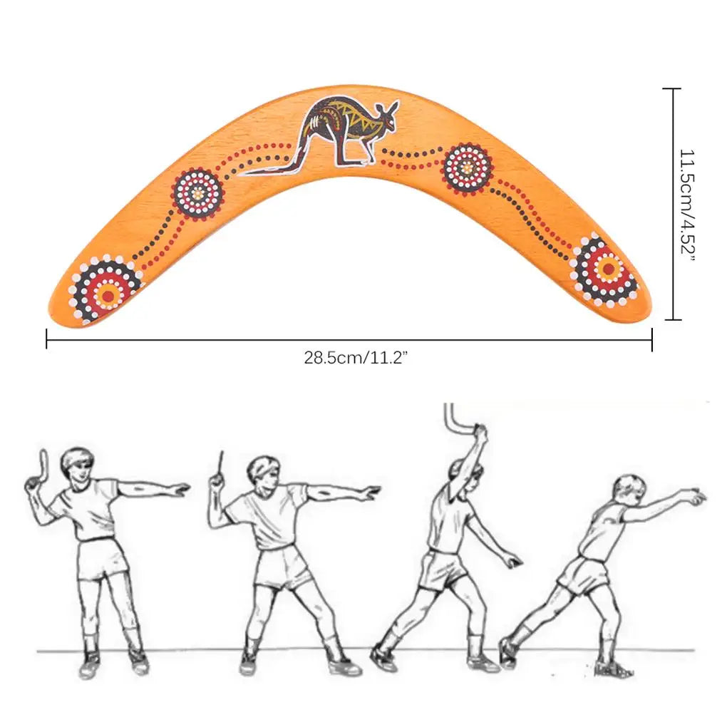 1PCS Wooden Boomerang V- Shaped Maneuver Dart Boomerang Flying Children Toys Outdoor Game Throwing Sports for Children Boys Kids