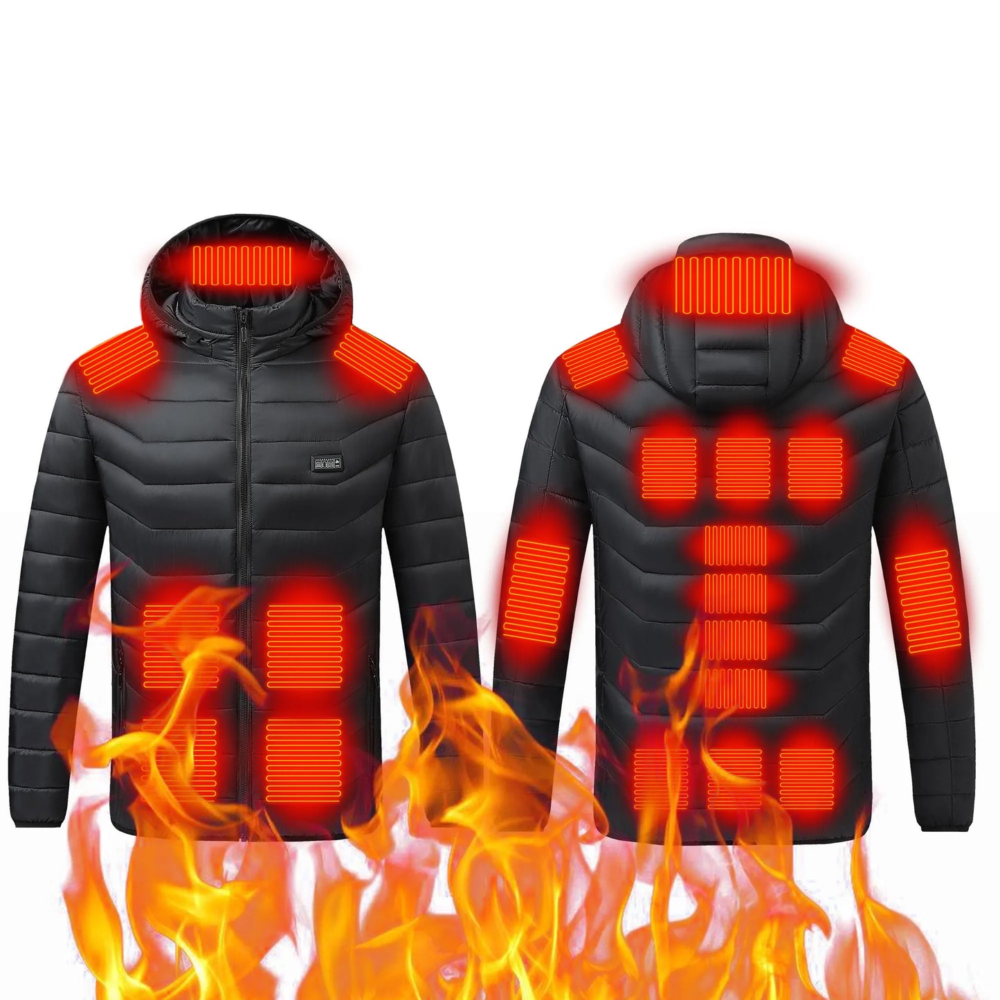 21 Areas Heated Jacket Men Casual Ski Cold-proof Thermal Padded Motorcycle Jacket Women's USB Electric Smart Self-heating Clothe