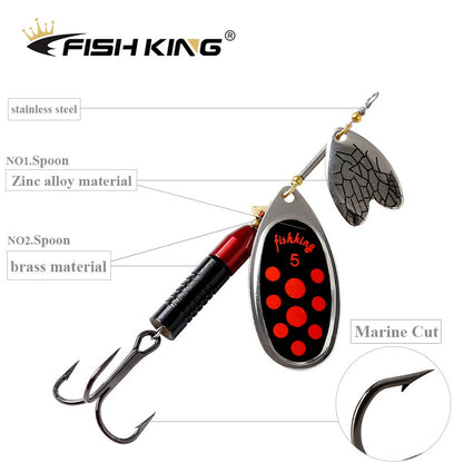 FISHKING Double Metal Spoon Fishing Lure Spoon Crankbaits Fishing Wobblers Pike Crochet Kit Artificial Bait