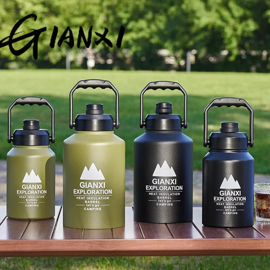 GIANXI Outdoor Ice Bucket Thermos Kettle Thermos Cup Ice Cube Thermos Large Capacity Camping Stall Stainless Steel Kettle