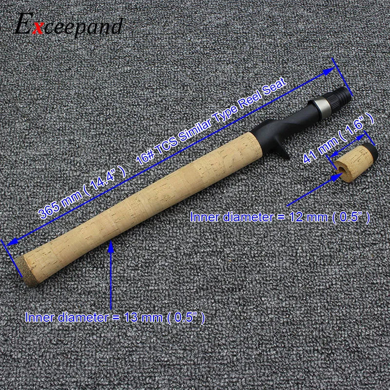 Exceepand Composite Cork Casting Fishing Rod Handle for Rod Building Grip  with Reel Seat Replacement for Rod Building or Repair