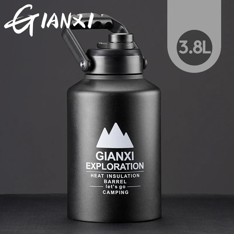 GIANXI Outdoor Ice Bucket Thermos Kettle Thermos Cup Ice Cube Thermos Large Capacity Camping Stall Stainless Steel Kettle