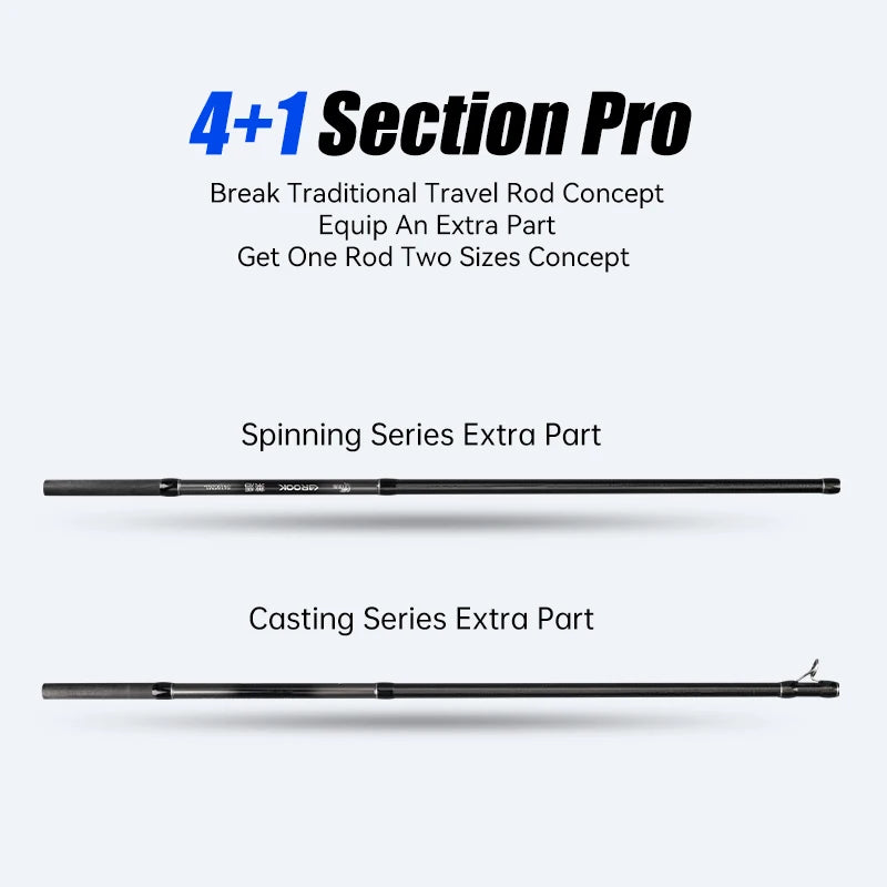 Leydun New BROOK Super Light Fishing Rod 4+1 Section 74g MF Action Fuji Guide M/ML Travel Spinning Casting Rod for Bass Pike