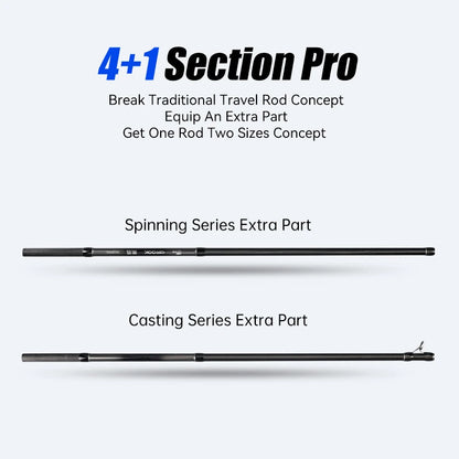 Leydun New BROOK Super Light Fishing Rod 4+1 Section 74g MF Action Fuji Guide M/ML Travel Spinning Casting Rod for Bass Pike