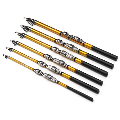 High Quality Sea Pole Carbon Material Telescopic Fishing Rod 1.5m,1.8m,2.1m, 2.4m, 2.7m,3m Telescopic Fishing Rod Spinning Rods