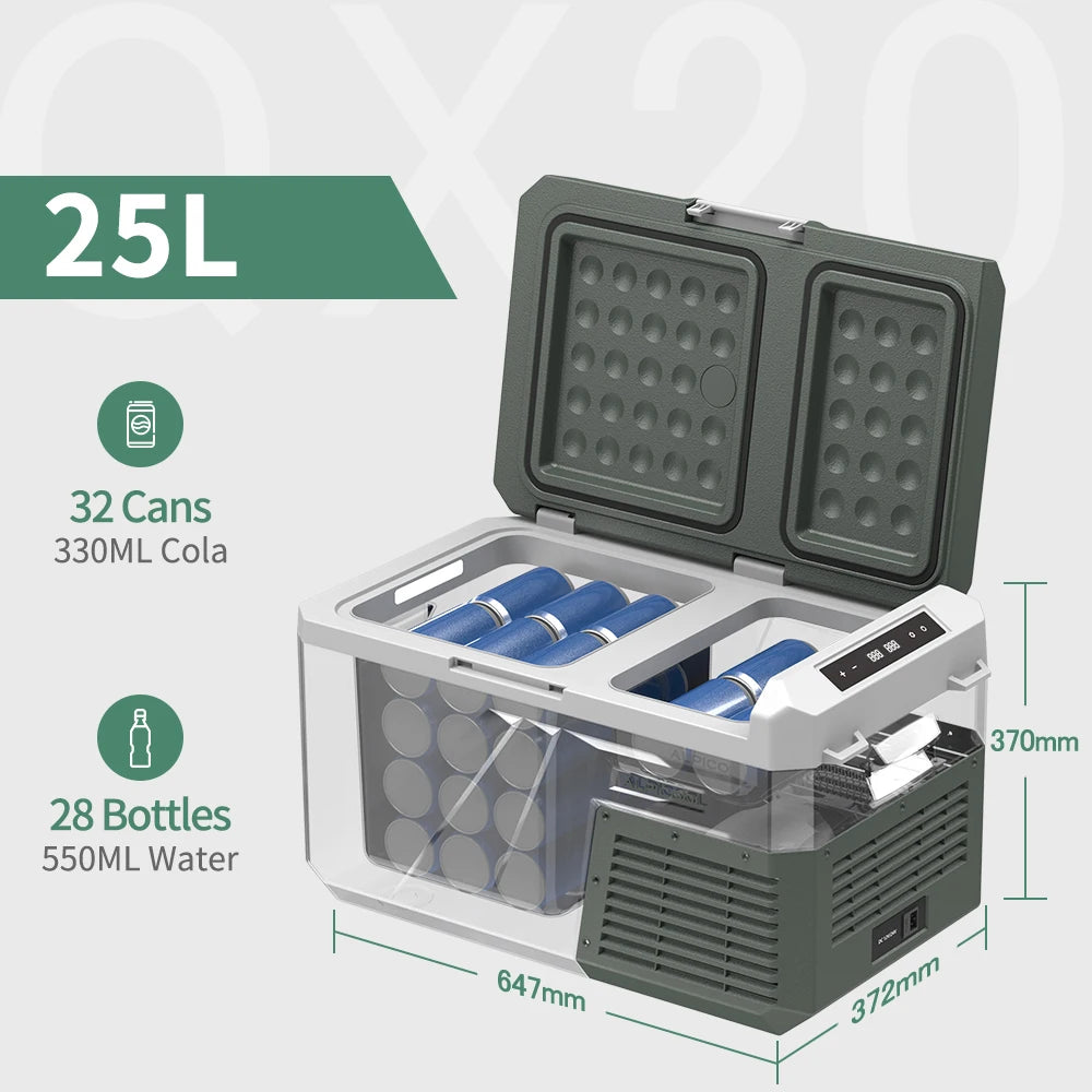 Alpicool QX 25L 30L 40L Car Refrigerator 12/24V DC 100-240V AC Fridge Freezer Dual Zone Portable Compressor Cooler for Camping