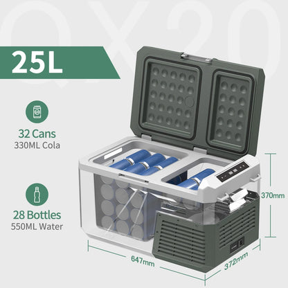 Alpicool QX 25L 30L 40L Car Refrigerator 12/24V DC 100-240V AC Fridge Freezer Dual Zone Portable Compressor Cooler for Camping