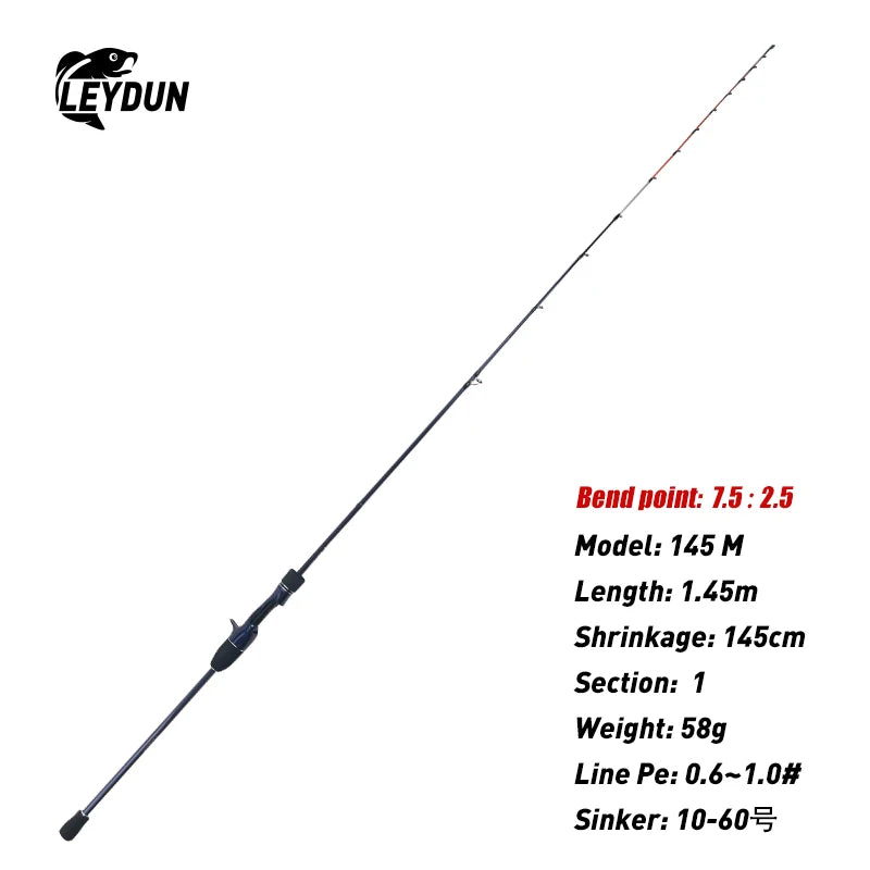 LEYDUN ZORO Light Fishing Rods 145M/H 58g/55g 175H 63g Tianium Tip Cuttlefish leydun  Casting Rod Squid Boat webfooted