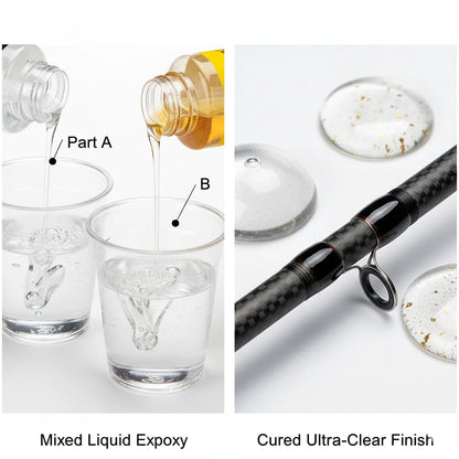Rod Building Epoxy A&B Glue Set, Waterproof Strong Adhesive for Fishing Pole Repair and Guide Eye Binding