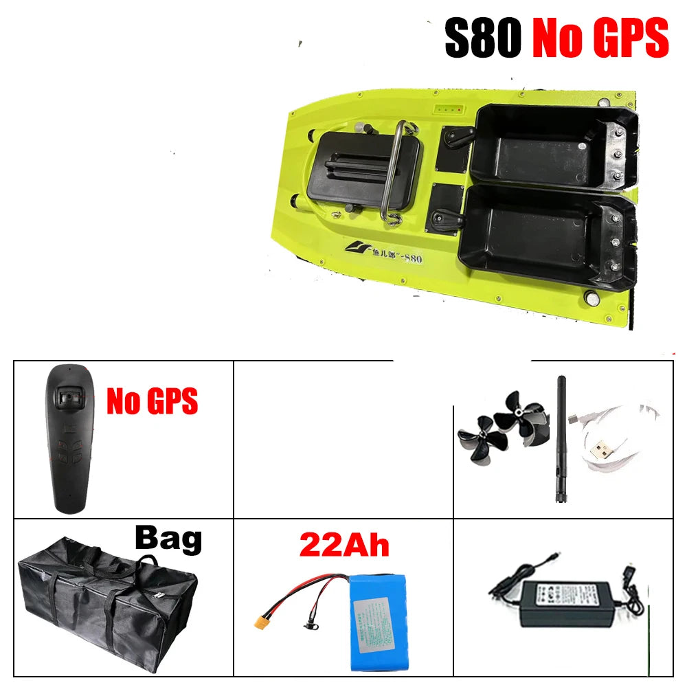 12V GPS Rc Bait Boat 500M Intelligent Cruise Control One Click Return High Speed Night Fishing Pulling Net Towing Hook Carp Boat