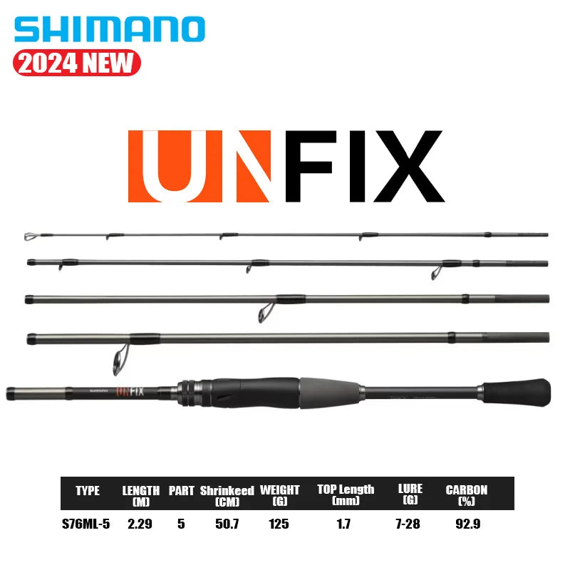 SHIMANO 2024 UNFIX 4/5 pieces Spinning/Casting Rod SPIRAL CI4+ HIGH RESPONSE SOLID Portable Travelling Carbon Fishing Rod
