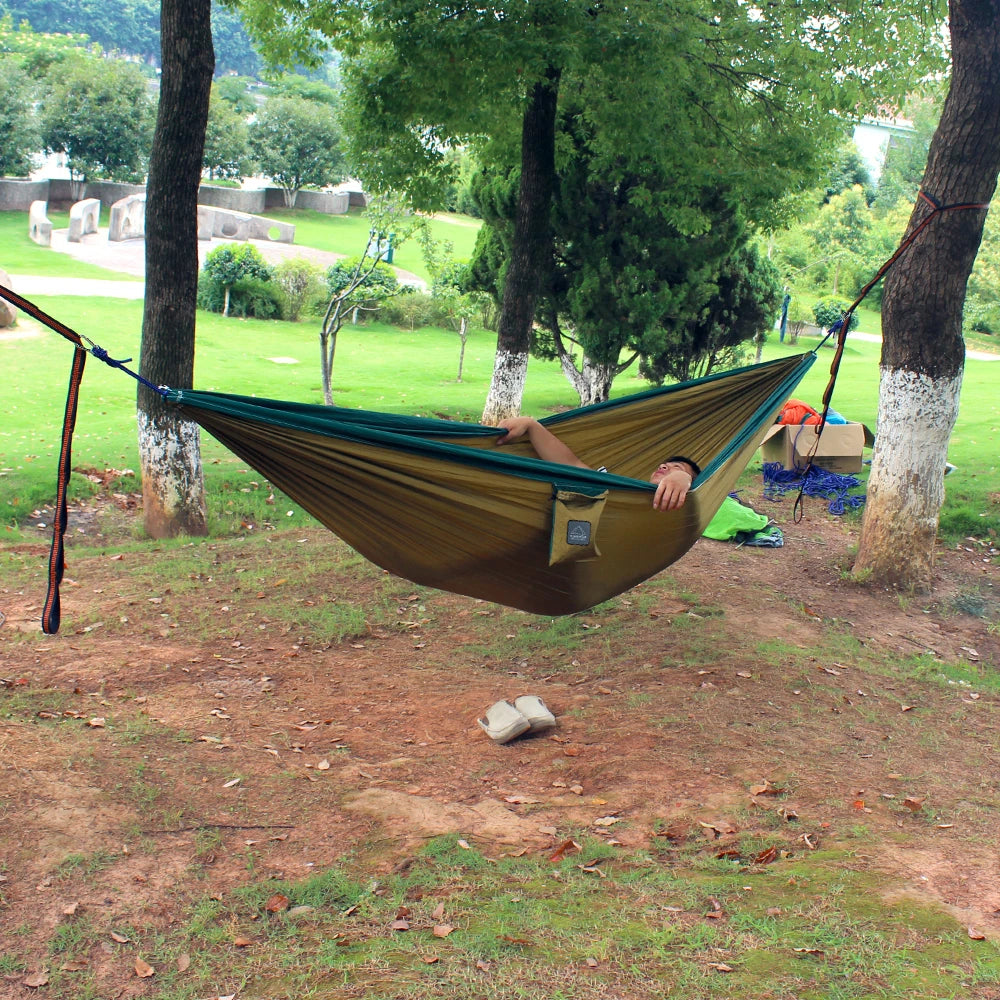 300*200cm Double size super light weight Portable Nylon Camping Hammock for outdoor Sleeping leisure