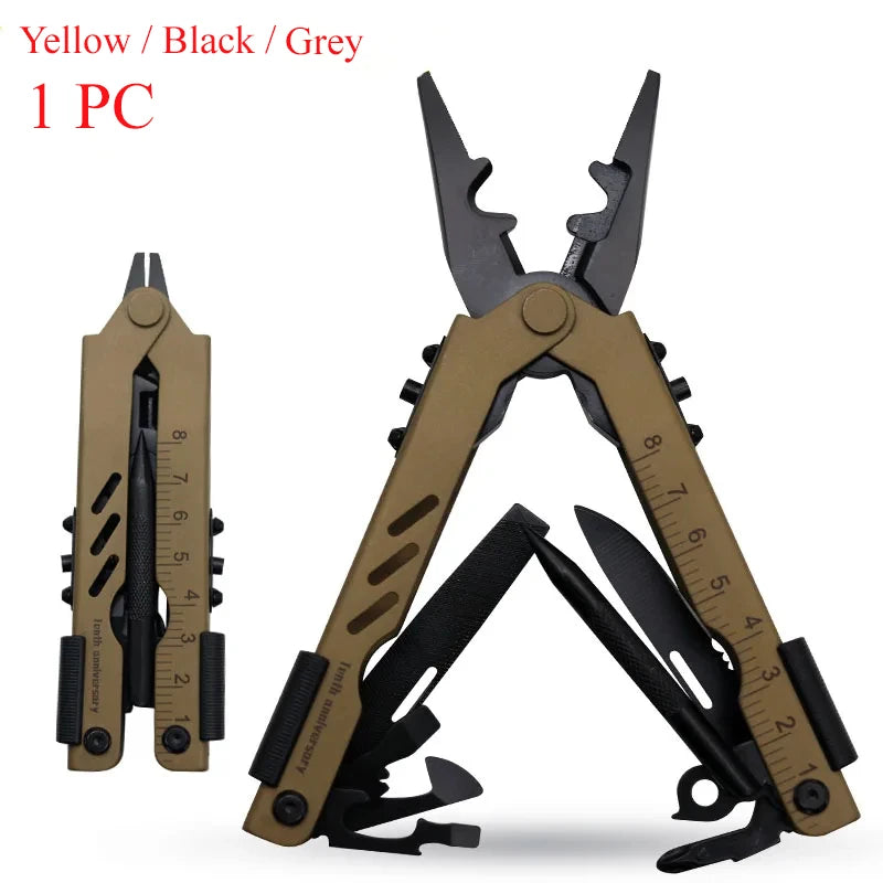 1PC，Multi-functional Combination pliers Outdoor Tools Screwdriver Stainless Steel Folding Repair Hand Tools Hiking Gear Tools