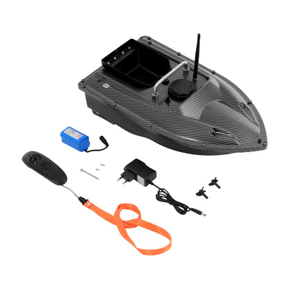 1.5kg Load RC Bait Boat, 500M Cruise Control, 5200mAh Battery 2~3H Runtime, LED Lights, Low Power Alert, for Carp Fishing, Black