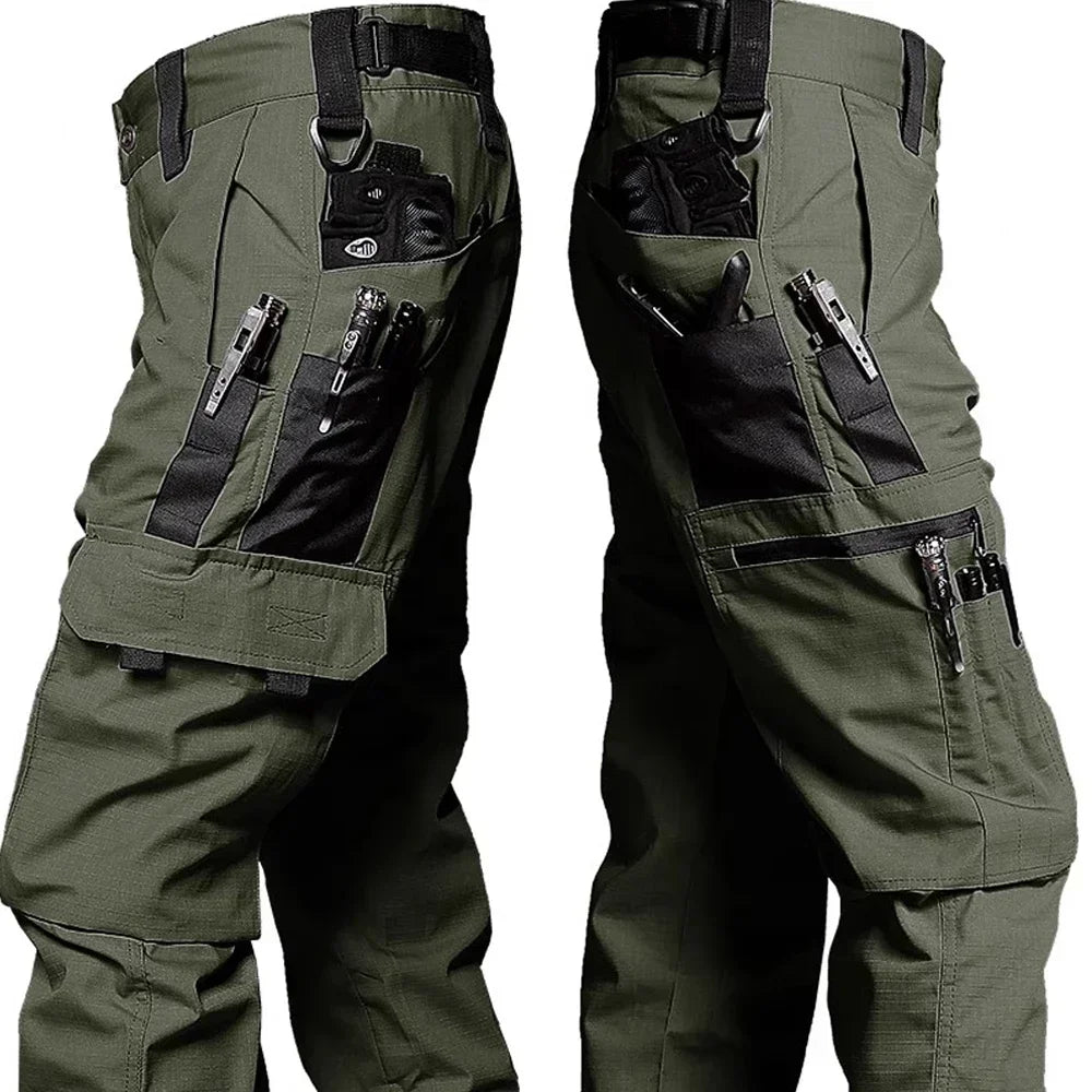 Tactical Pants Mens Outdoor Cargo Trousers Multi-pocket Waterproof Pant Outdoor Workwear Hiking Hunting Pants Wear Resistant
