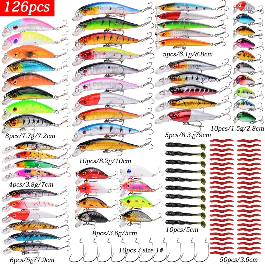 Mixed Fishing Lures Kit Lure Set Wobbler Crankbaits Swimbait Minnow Hard Baits Spiners Carp Fishing Tackle