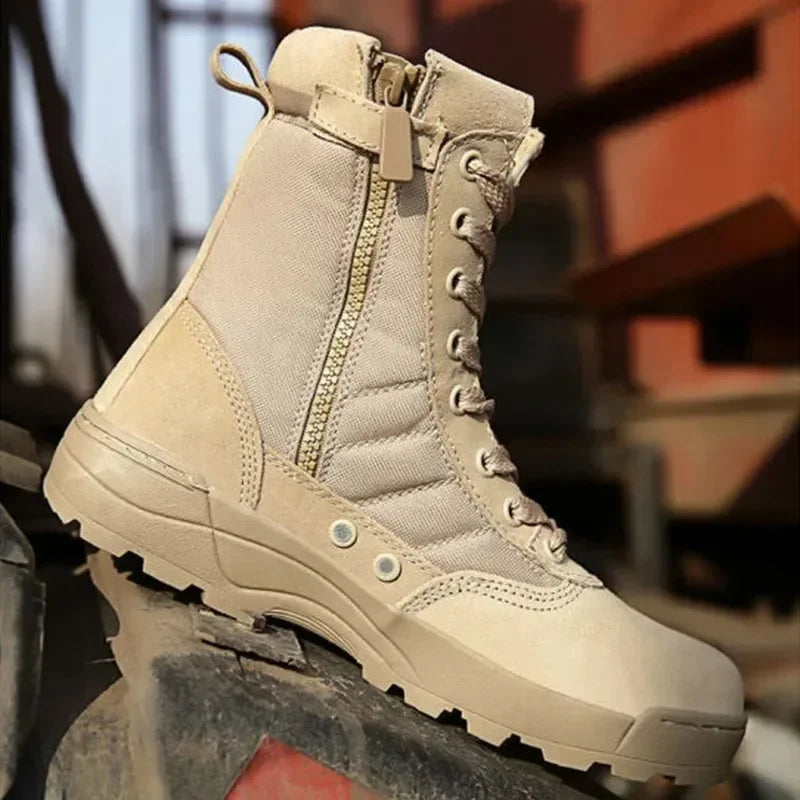 New Popular Fashion Men's Boots Winter Outdoor Leather  Breathable Combat  Plus Size Desert Boots Men's Hiking Shoes