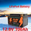 New LiFePo4 12V 100Ah Lithium Iron Phosphate Battery Built-in 200A BMS, for Solar Marine Overland Off-Grid LiFePo4 Battery