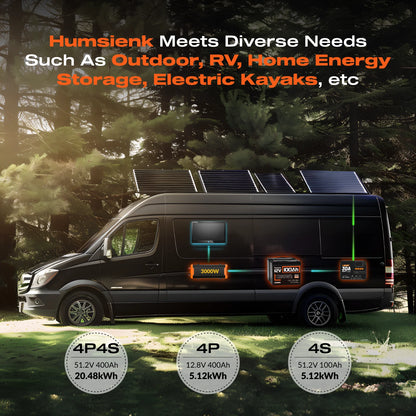 Humsienk LiFePO4 Lithium Battery 12V 100AH BMS 100A 1280Wh For RV/ Vans/ Trolling Motor/Off-grid/Camping/2-year warranty/UL 1973