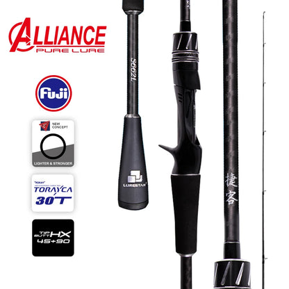 PURELURE JIEKE 9FT Spinning Casting Rod High Carbon Universal Long Throwing Fishing Rod in FUJI Accessories Fast