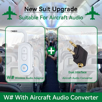 2 In 1 Bluetooth 5.3 Audio Receiver Transmitter Hifi Stereo Wireless Adapter 3.5MM AUX With Mic For Car Airplane TV PC Speaker