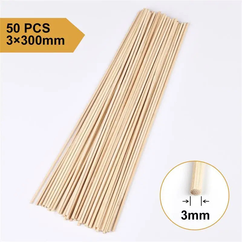Bamboo Craft Round Rod Model Toys Building Carving Handicraft Educational DIY Accessories Bamboo'S Stick Size 300*3/4/5/6/8/10mm