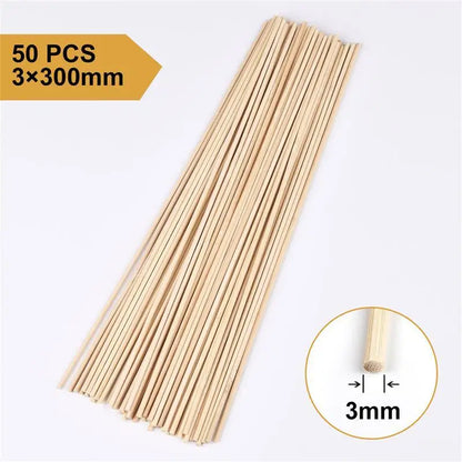 Bamboo Craft Round Rod Model Toys Building Carving Handicraft Educational DIY Accessories Bamboo'S Stick Size 300*3/4/5/6/8/10mm