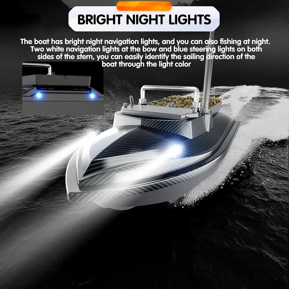 MBLN 5200mAh-30000mAh RC Bait Boat 500 Meters GPS 40 Point Positioning 1 Hoppers 2KG Automatic Return Fishing Bait Boat VX