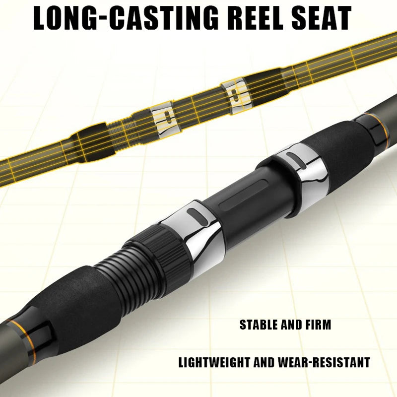 2.1-5.4M CARP Fishing Rod Sea Lake Carbon Fiber Distance Throwing Ocean Boat Fishing Spinning Rod Super Hard Telescopic Pole