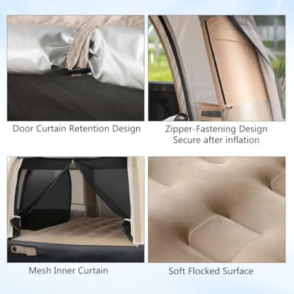 Electric Inflatable Truck Bed Tent with Mattress Waterproof PU2000mm with Air Pump Pickup Truck Tent Fits 5.5-6.7FT Full Size S