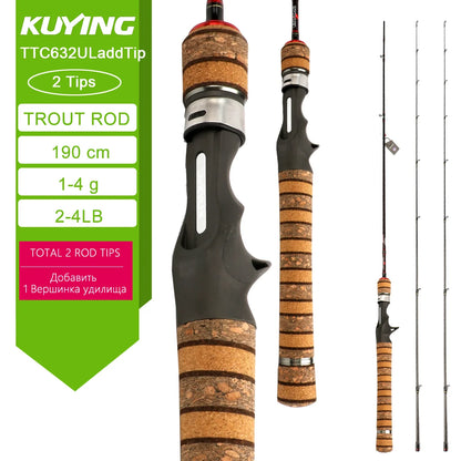 KUYING TETON Stream Trout 1-3lb 2-4lb 3-8lb Fishing Rod Lure Cane Spinning Baitcasting FUJI Carbon UL L SUL Ultralight