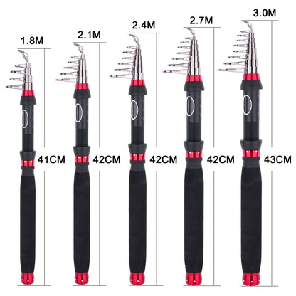 Goture FLAME High Carbon Fiber Telescopic Fishing Rod 1.8M 2.1M 2.4M 2.7M 3M Travel Spinning Rods Lure (10-50g) M Power Tackle