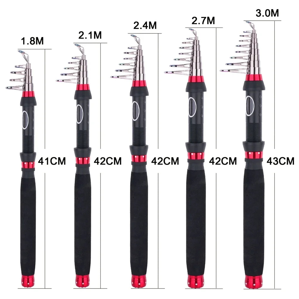 Goture FLAME High Carbon Fiber Telescopic Fishing Rod 1.8M 2.1M 2.4M 2.7M 3M Travel Spinning Rods Lure (10-50g) M Power Tackle