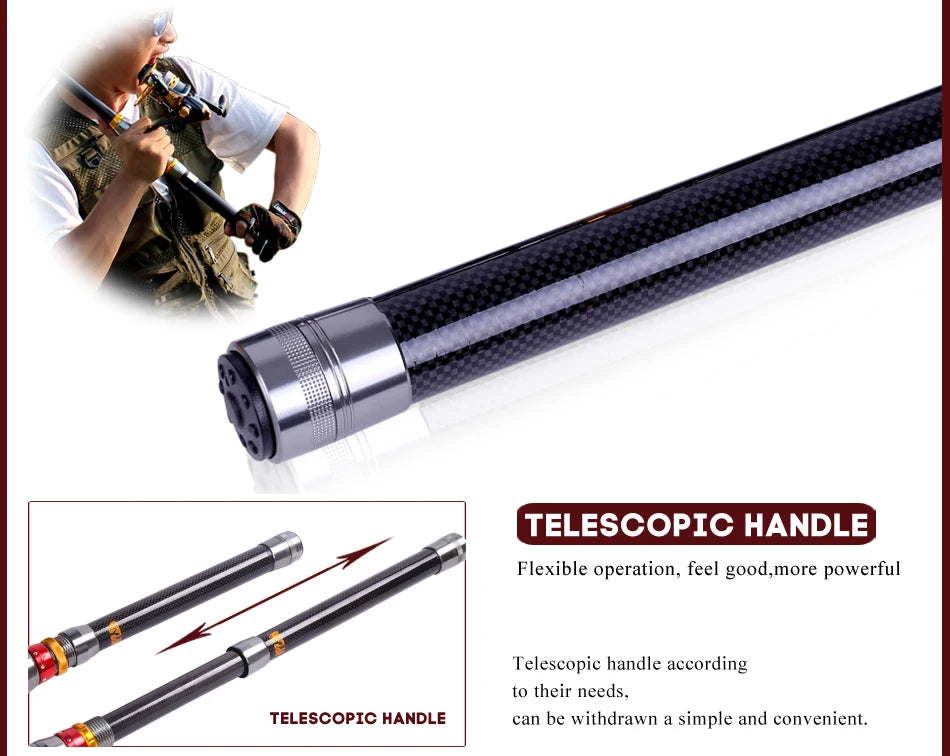 Sougayilang 99% Carbon 1.8M - 3.6M Portable Telescopic Fishing Rod Blank Spinning Rods Fish Hand Fishing Tackle Sea Rod