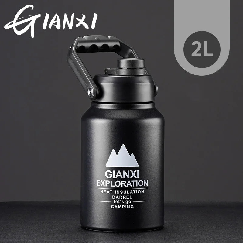 GIANXI Outdoor Ice Bucket Thermos Kettle Thermos Cup Ice Cube Thermos Large Capacity Camping Stall Stainless Steel Kettle