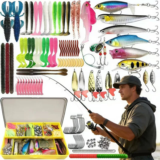 Fishing 83/133/193/239/409pcs Fishing Lure Kit For Trout/Pike/Bass Multi-Lure Fishing Set Layered Tackle Pro Gear Tackle Box