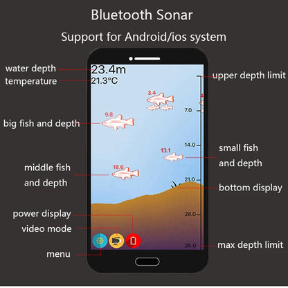 2026 New Design Brand New Smart Phone Fish Finder Sonar Android & IosFish Finder Bluetooth Intelligent Fish Visual Fishing