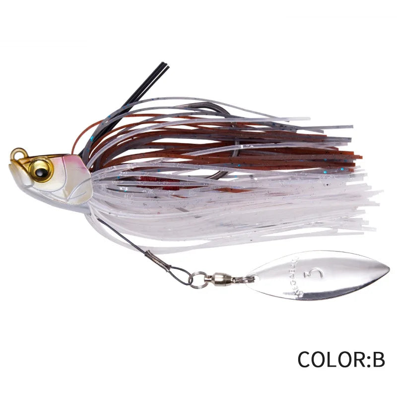 Spinner Bait Fishing Lure, Bass Jig Chatter Bait, Chatterbait Fishing Kit, Wobblers, Fishing Tackle, Spoon, 15g
