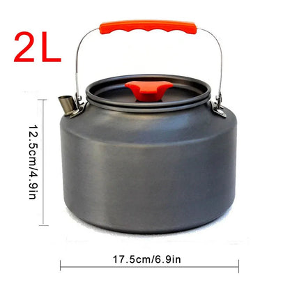 Camping Water Kettle Lightweight Aluminium Alloy Teapot for Outdoor Tourism Cookware Travel Hiking Picnic Tableware
