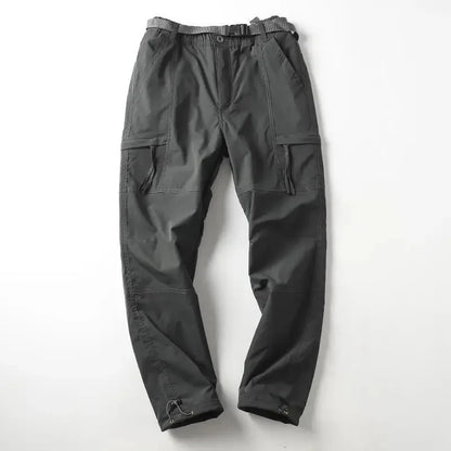 Outdoor Hiking Pants Men's Thickened Fleece Windproof Waterproof Soft Shell Straight Leg Workwear Trousers Cold Resistant Warm