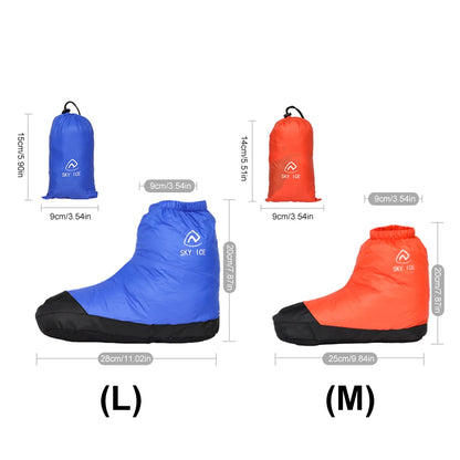 Winter Waterproof Down Soft Slippers Women Men Warm Home Indoor Down Slippers Booties Warm Shoes for Outdoor Camping  Hiking