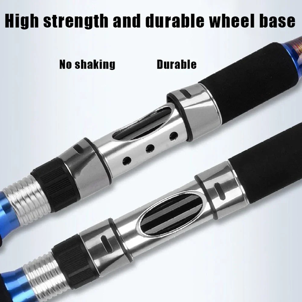 2.1M 2.4M Portable Fishing Rod Travel Surf Saltwater Heavy 3-Piece Carbon Spinning Rod 30-50lb Boat Jigging Trolling Fishing Rod