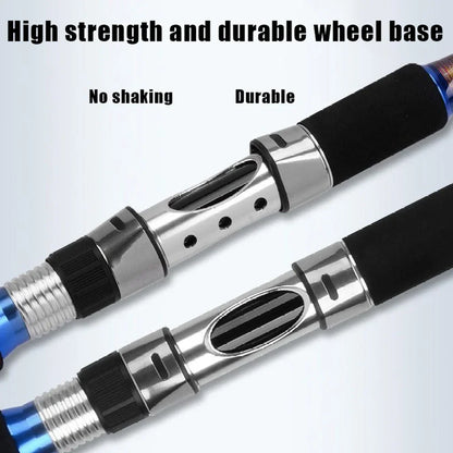2.1M 2.4M Portable Fishing Rod Travel Surf Saltwater Heavy 3-Piece Carbon Spinning Rod 30-50lb Boat Jigging Trolling Fishing Rod