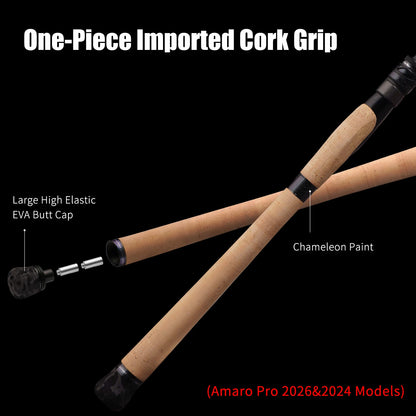 PURELURE Amaro Pro 10-80g 8ft Spinning Rod For Bass High Carbon Long Throwing Fishing Rod In FUJI Accessories Travel Casting